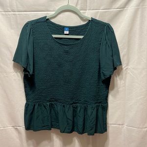 Old Navy Women’s Forest Green Peplum Top Size XL